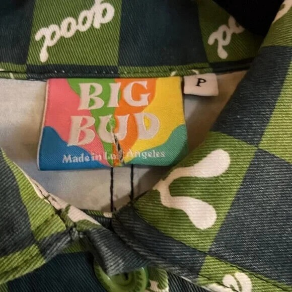 Size P Big Bud Press Work Jacket Lucky Green Print Pattern NWOT - Picture 6 of 13
